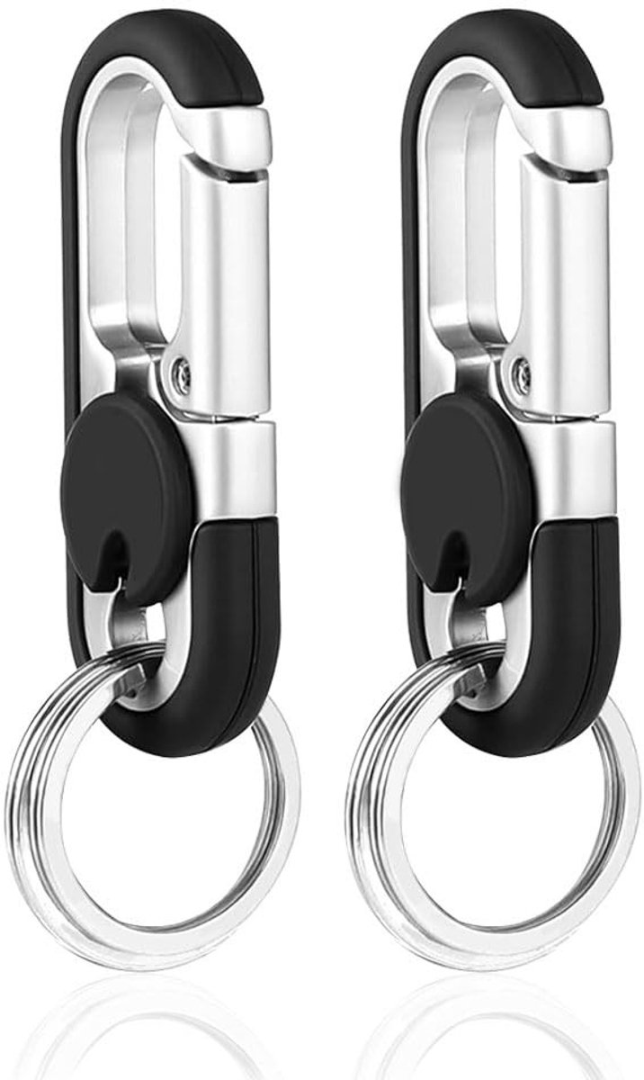 Dailygoods - Sleutelhangers Karabijnhaken - Roestvrij Stalen Sleutelkarabijnhaak met 4 Ringen