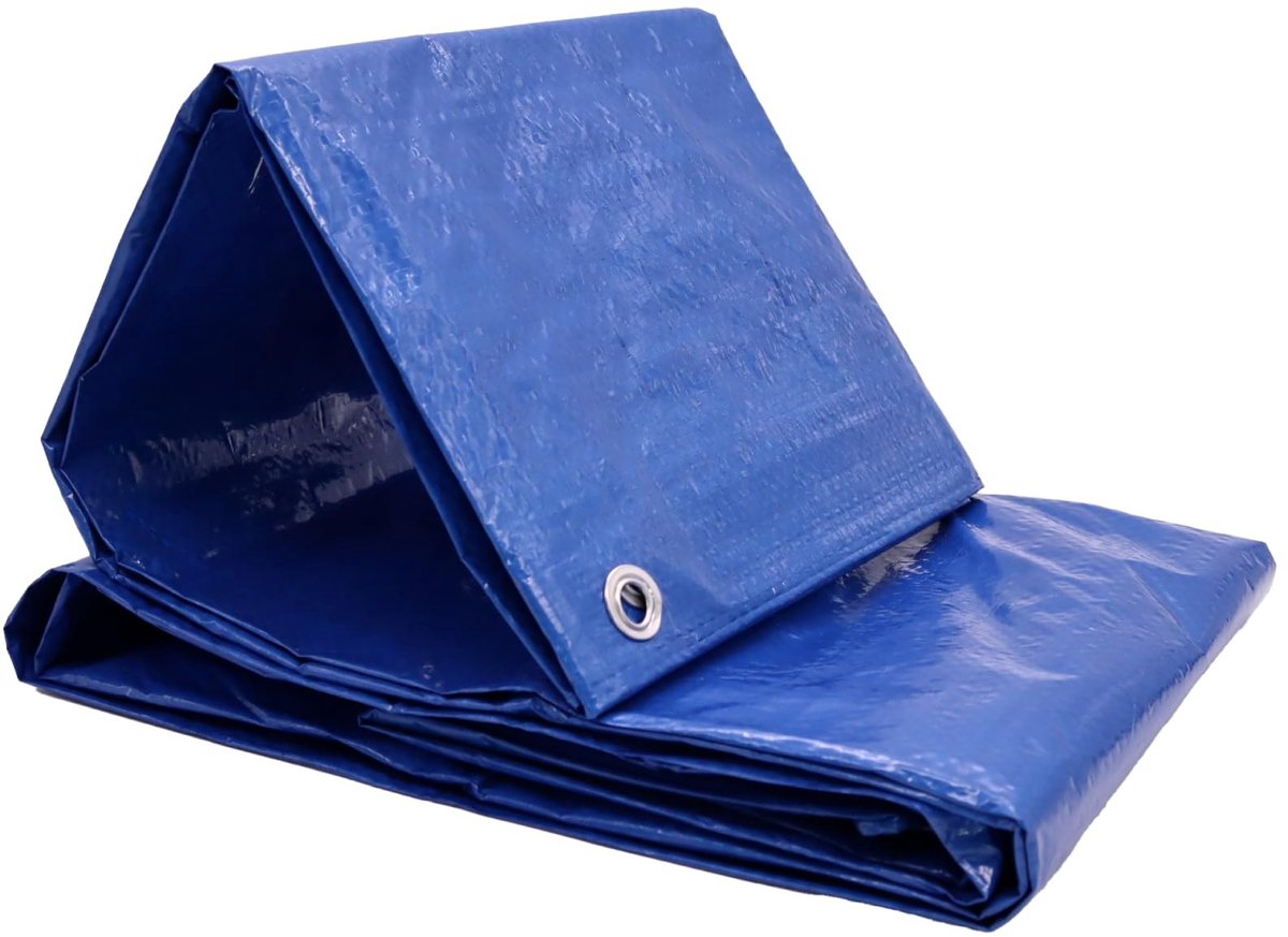 Dailygoods - Robuust Afdekzeil in Blauw - 4 x 5 m - Voor Optimale Bescherming Buitenshuis