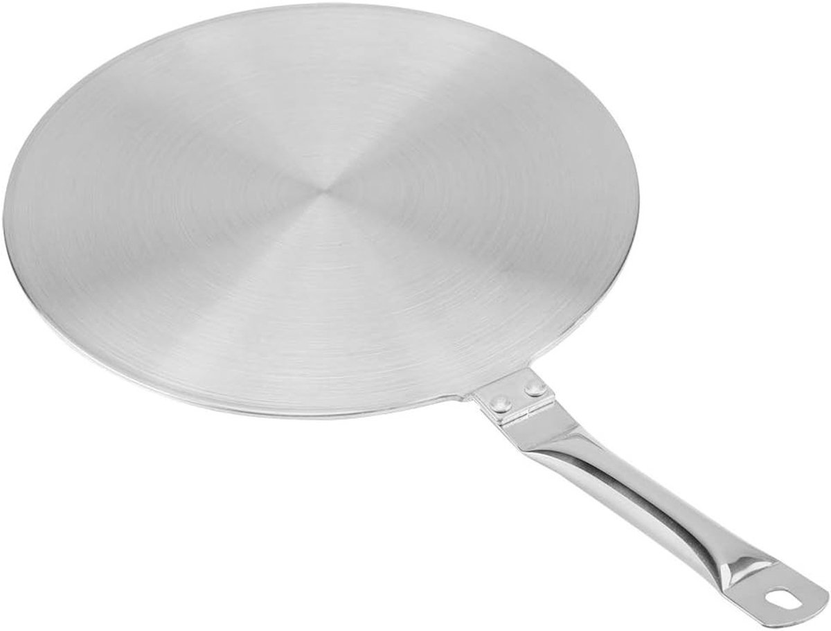 Verwarmingsplaat voor inductiekookplaten roestvrijstalen panmat voor gas en elektrische kooktoestellen 20 cm ideaal voor koken en bakken
