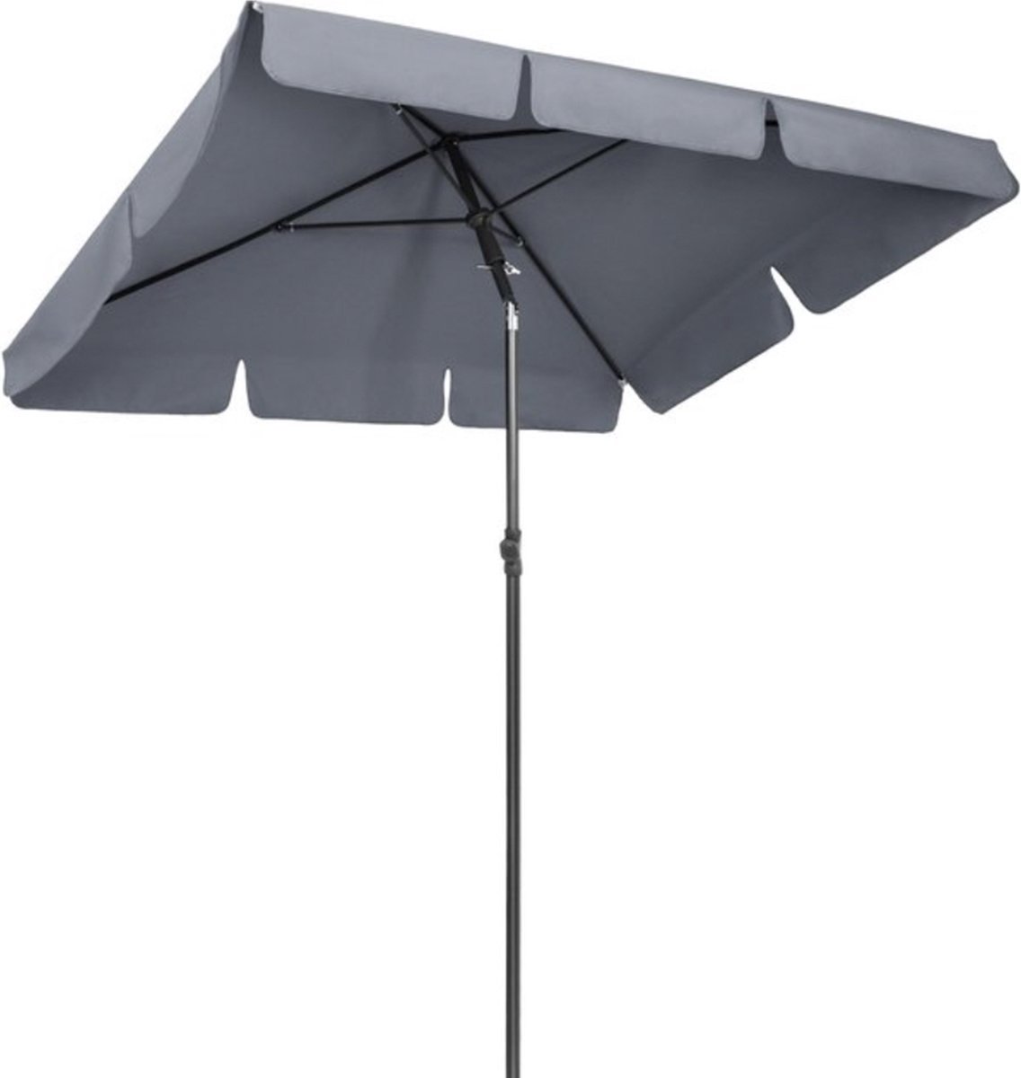 Parasol 200cm Grijs - Kantelbaar en Vierkant - Geschikt voor Terras en Strand