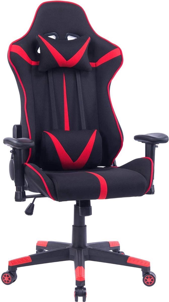 Gamestoel Zwart - Verstelbaar, Rood/Zwart en Ergonomisch - Voor Eetkamer, Keuken en Woonkamer