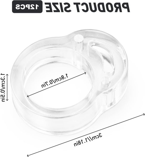 Set van 12 transparante deurklinkstoppers van PVC, elastische buffers tegen muurslijtage en stoten, Ø 18 mm voor deurklinken van Ø 17 - Ø 20 mm — afbeelding 5