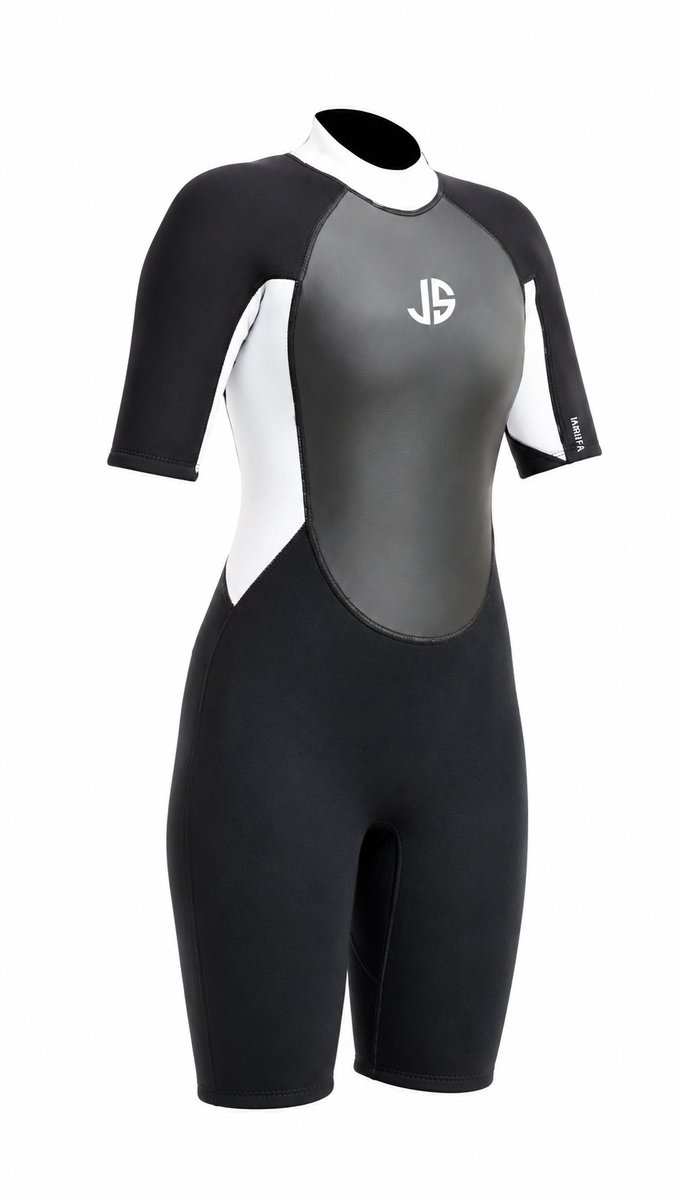 JS - TARIFA II Dames Shorty Wetsuit 3/2 FL - Wetsuit - Surf - Sup - Zeilen - 12 UK - maat 38