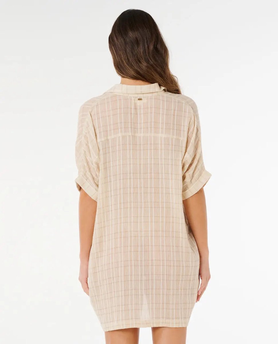 Rip Curl Paradise Check Cover UP OFF Beige