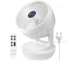 Tafelventilator stil – 3D luchtcirculator – Met afstandsbediening – Eco mode – 12 uur timer