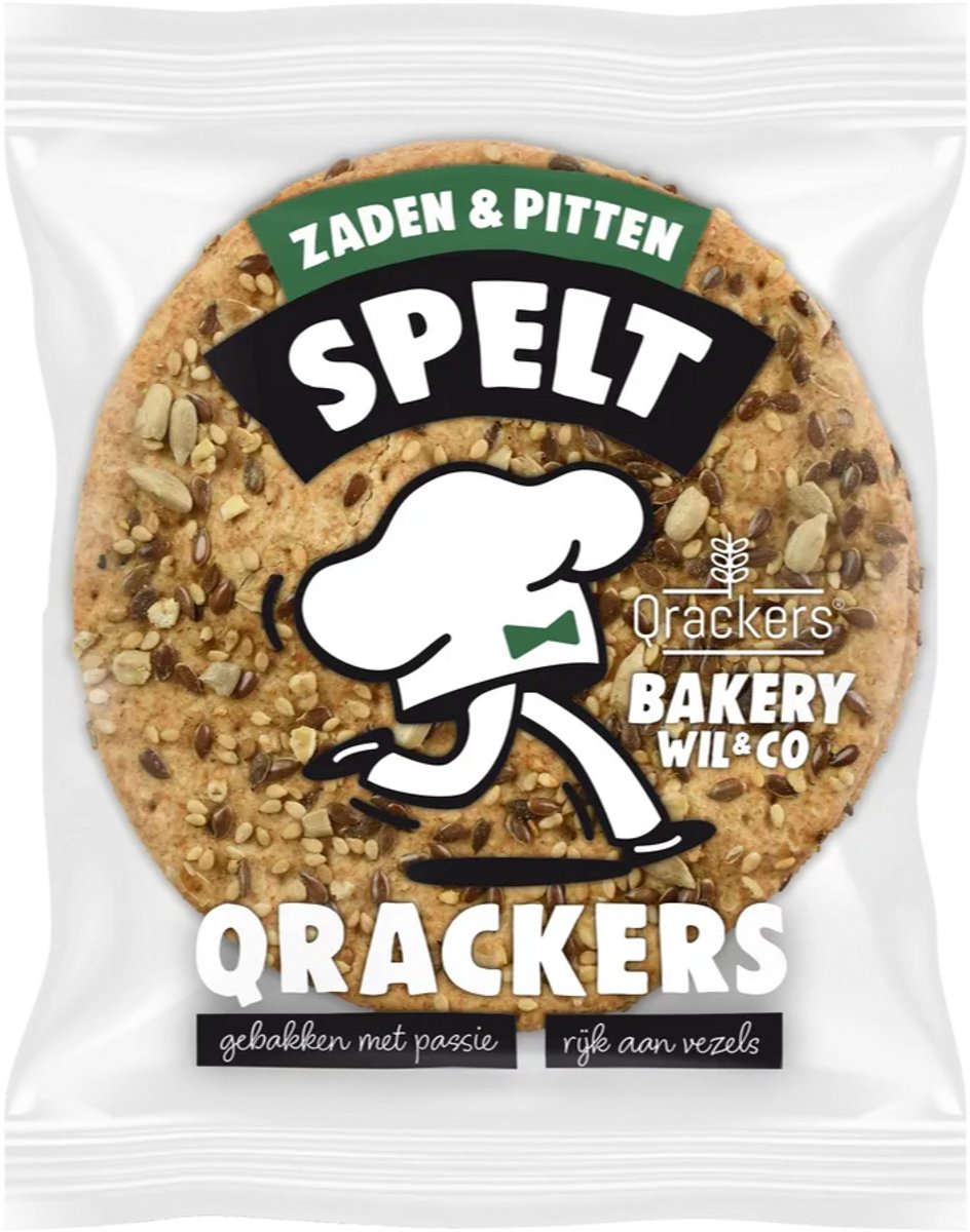 Qrackers Bakery Wil & Co Spelt Zaden & Pitten 44GR