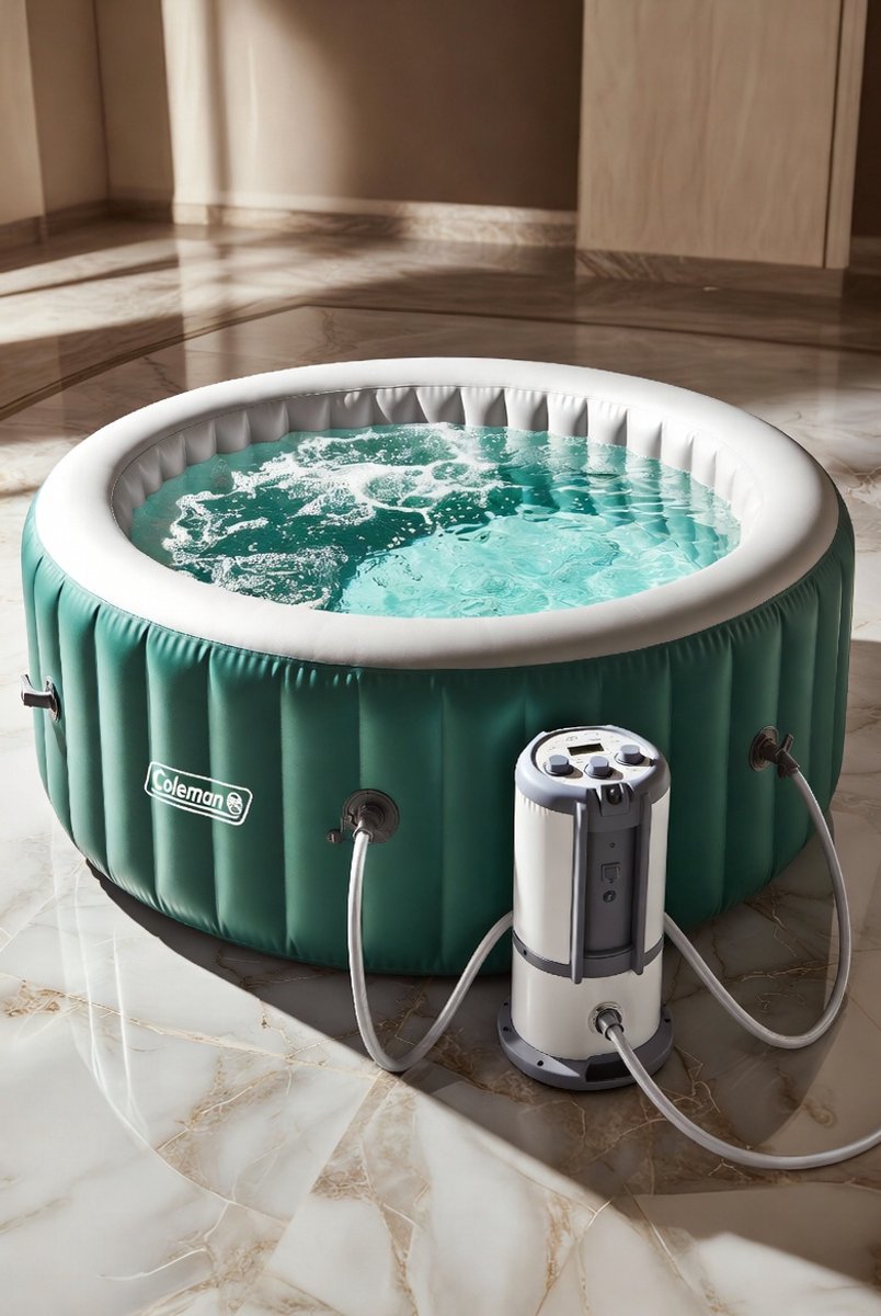 Luxe Driehoekige Hoek-Whirlpool - Hydro- en Air Massage, 30 Jets - Vrijstaand Tuinspa Hoekmodel - Medahomestore