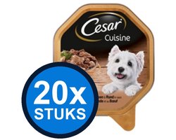 20x Cesar Cuisine - Kalkoen & Rund - Hondenvoer - 150g