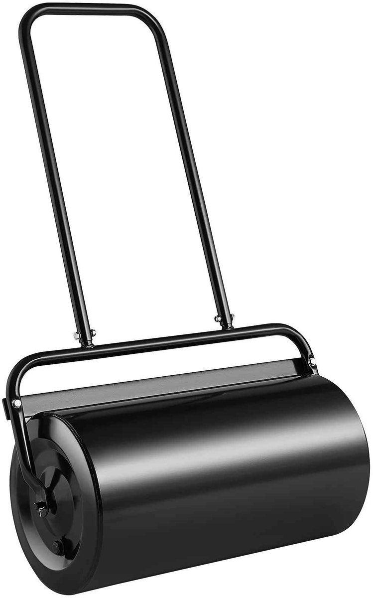 CORE Gazonroller - Tuinroller - 46L Zand- of watergevuld - Stalen sod-roller - Gazonwals - Tuinwals - Graswals - Grasroller - 60x32x113cm - Zwart
