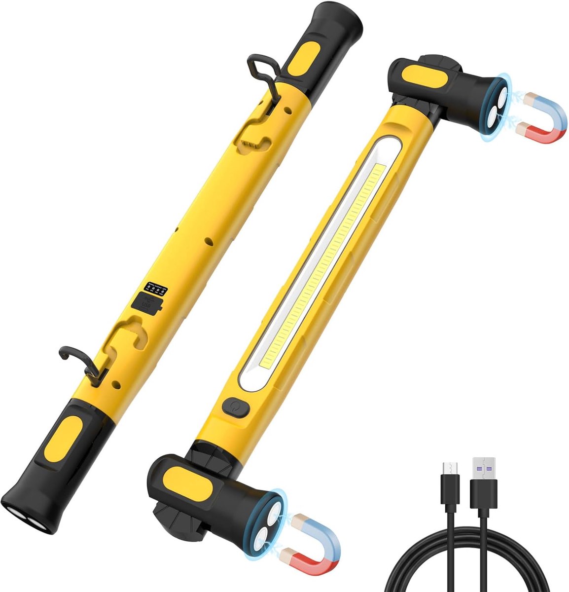 Lzwintrading - Werklamp Led 0plaadbaar - Looplamp - Bouwlamp - Werkplaatslamp met Magnetisch Haak - 360 Graden 3 Modi 180 Graden Draaibaar - Voor Autoreparatie Camping Garage Bouwplaats Werkplaats