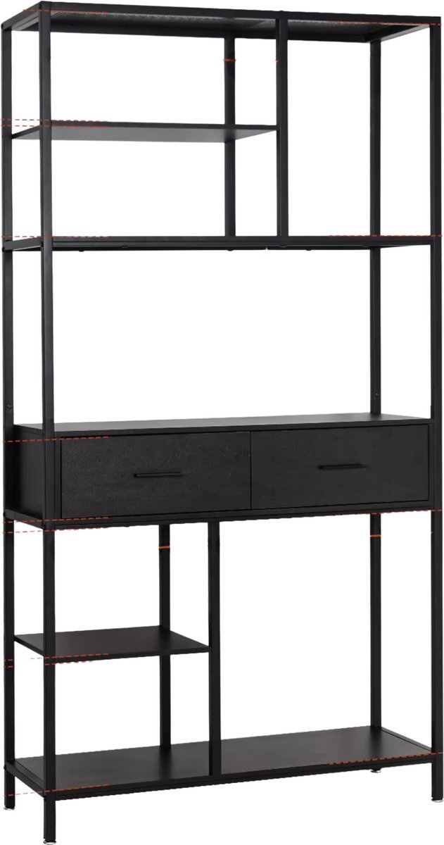 Boekenkast 180x90cm - Hout, 4 Lades en Boekenrek - Voor Dagelijks Gebruik, Thuis en Professioneel Gebruik