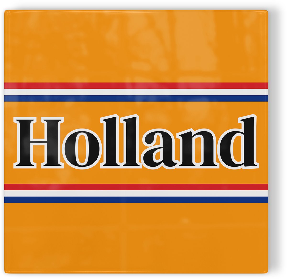 Tegeltje WK Voetbal Holland met Nederlandse vlag - oranje - Nederland tegeltje - Versiering WK