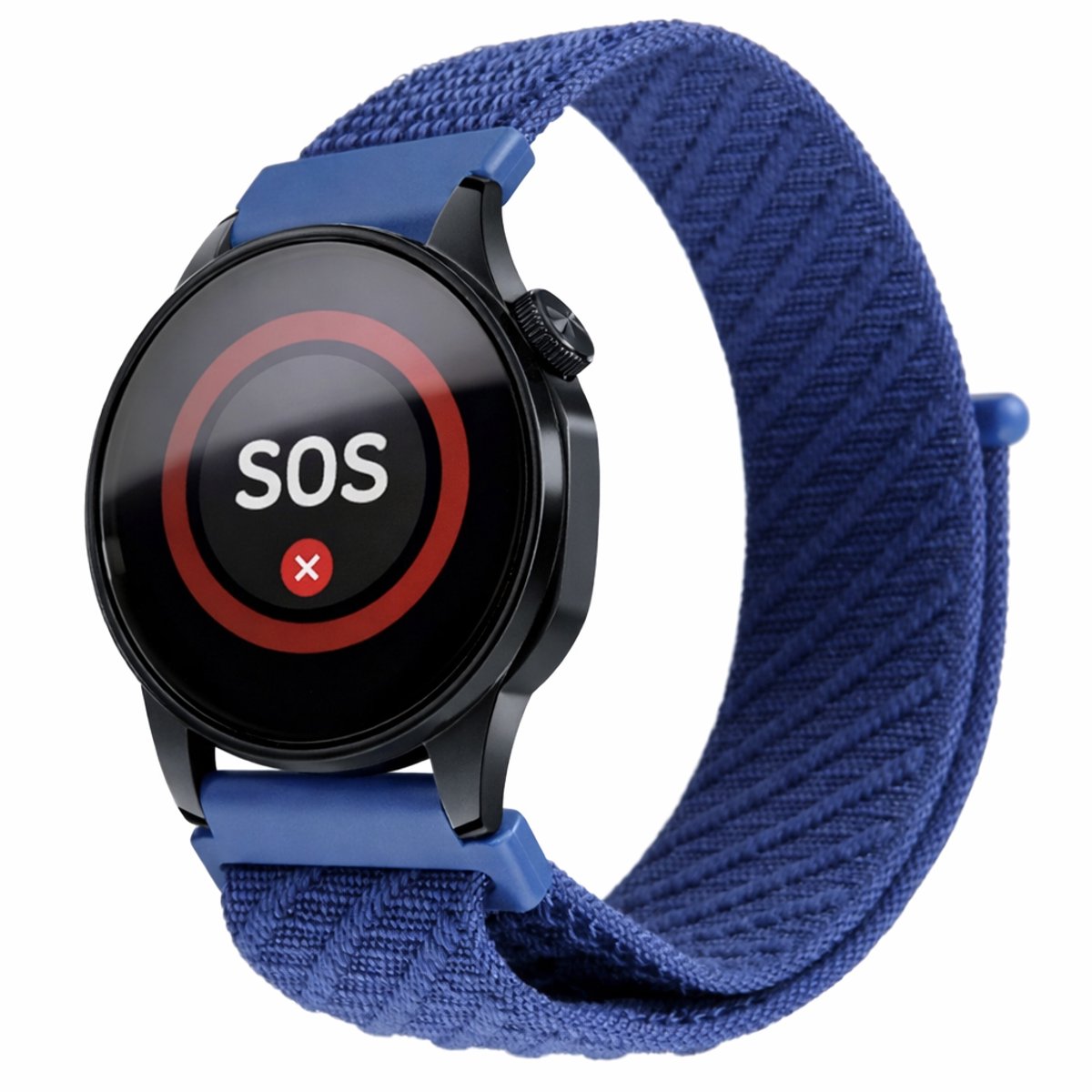 mijnSOS-Horlogeband-Klittenband-Blauw-22mm-Universeel- Klittenbandsluiting