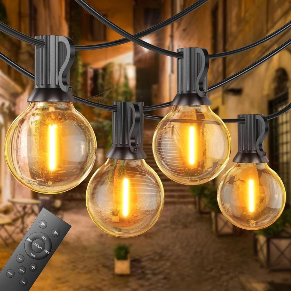 CRLYN® Tuinverlichting Buiten Lichtsnoeren - Terrasverlichting - Buitenverlichting Sfeer - Warm Wit Licht