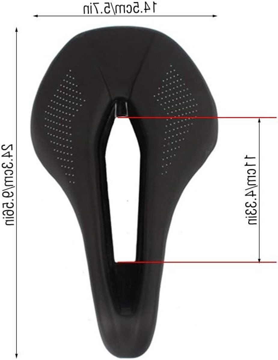 Zwarte holle fietszadel voor racefiets en mountainbike, comfortabel kussen voor lange ritten en optimale ondersteuning