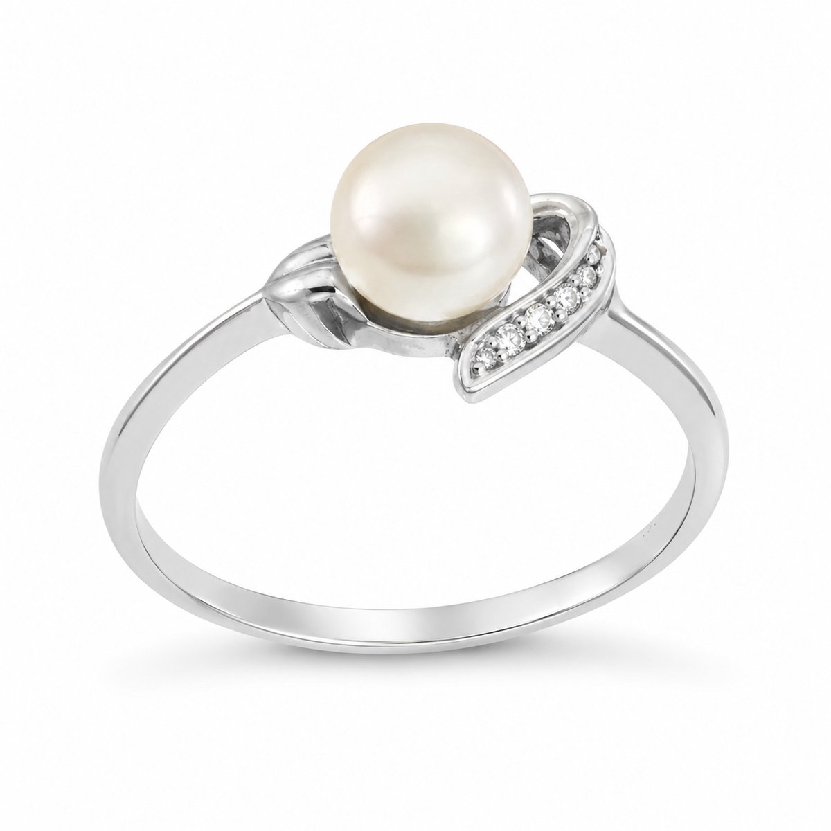 Mbrace 925 Sterling Zilveren Ring met Zoetwaterparel en Zirkonia – Elegante Fijne Damesring – Tijdloos Design – Cadeau voor Vrouw, Moeder of Geliefde