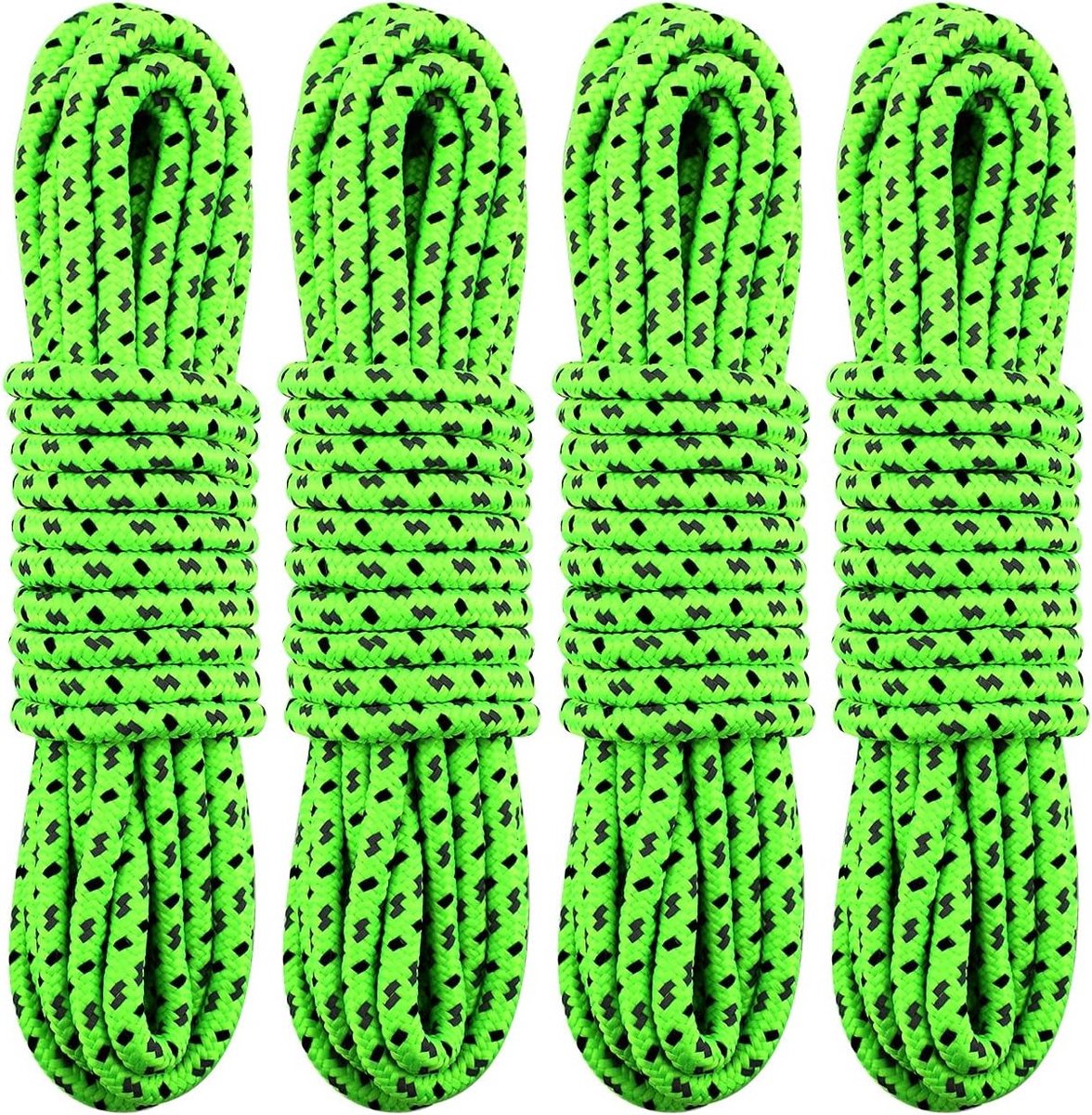 4 Stuks Reflecterende Tenttouw van 5m, Sterke Paracord voor Kamperen en Buitenactiviteiten (2.5mm)