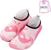 Roze waterschoenen met walvisprint, maat 24/25.