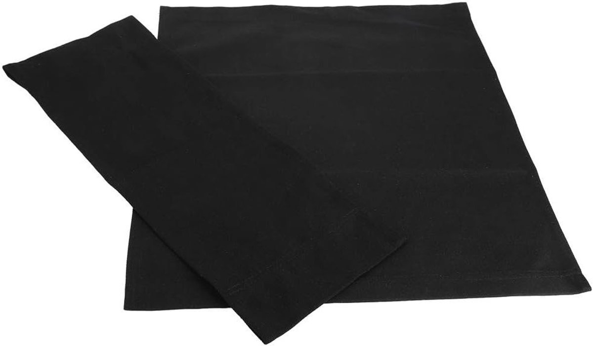 Vervangende Stoelhoes voor Regisseursstoel, 2-delig met Verwisselbare Linnen Zitting en Rugleuning, Canvas Stoelhoes met Houten Steun (Zwart)