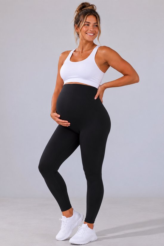 SparkNine Mamaactive maternity legging - XXL - zwart - hoge taille - rekbaar - zacht & ademend materiaal - ondersteunend - zwangerschapslegging — afbeelding 4