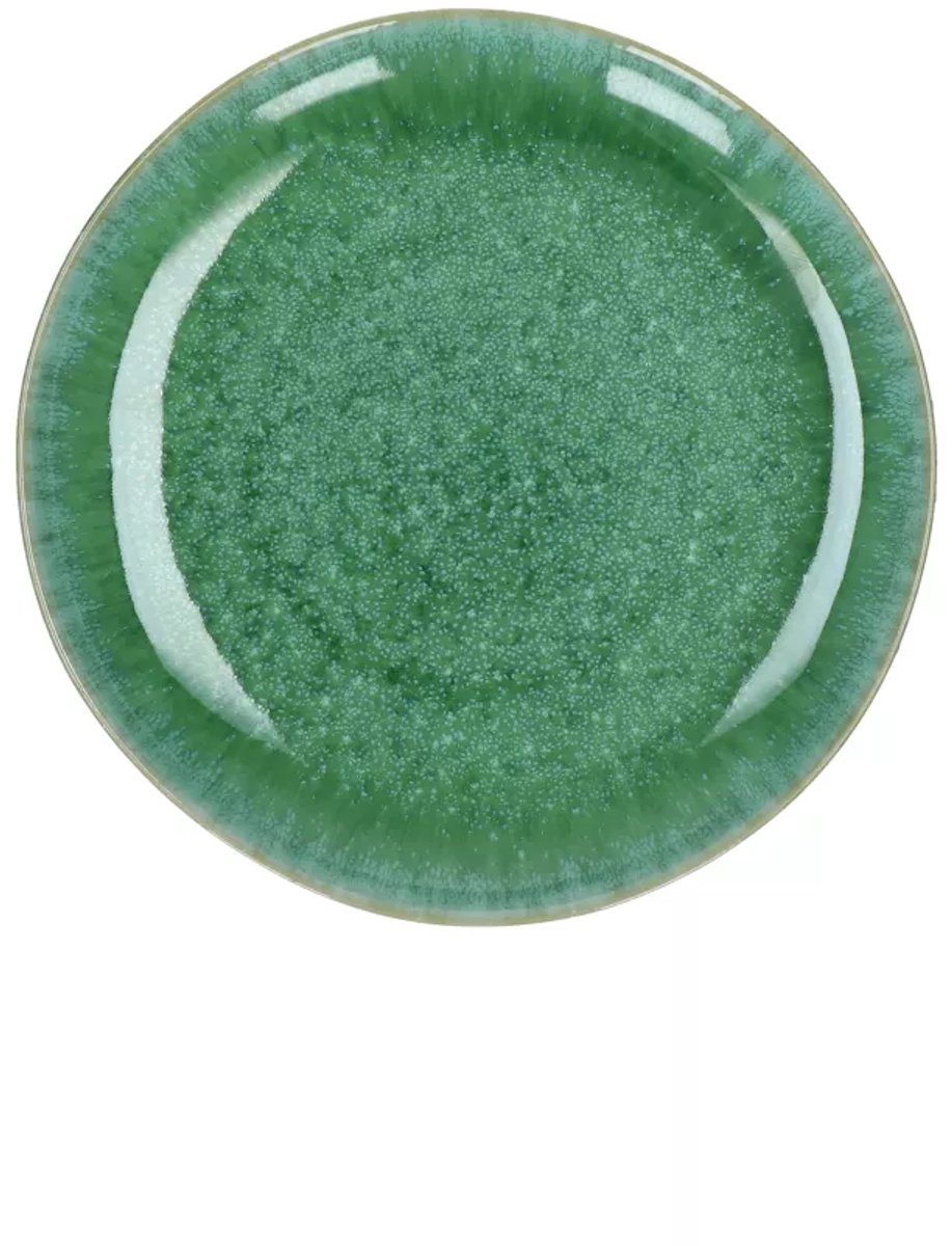 Pomax Treille Dessertbord - Steengoed - Ø 21 cm - Groen - Bord voor Dessert, Tapas & Hapjes