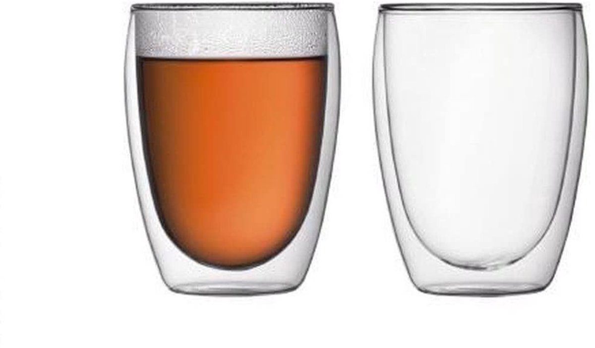 Dailygoods - Dubbelwandige Theeglazen - 350 ml - Set van 2 Koffie- en Theeglazen