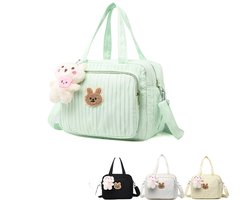 KZQ Luiertas tote mommy bag crossbody schoudertas multifunctionele verzorgingstas voor baby's waterdicht met geïsoleerde zakken reistas kraamcadeau groen klein