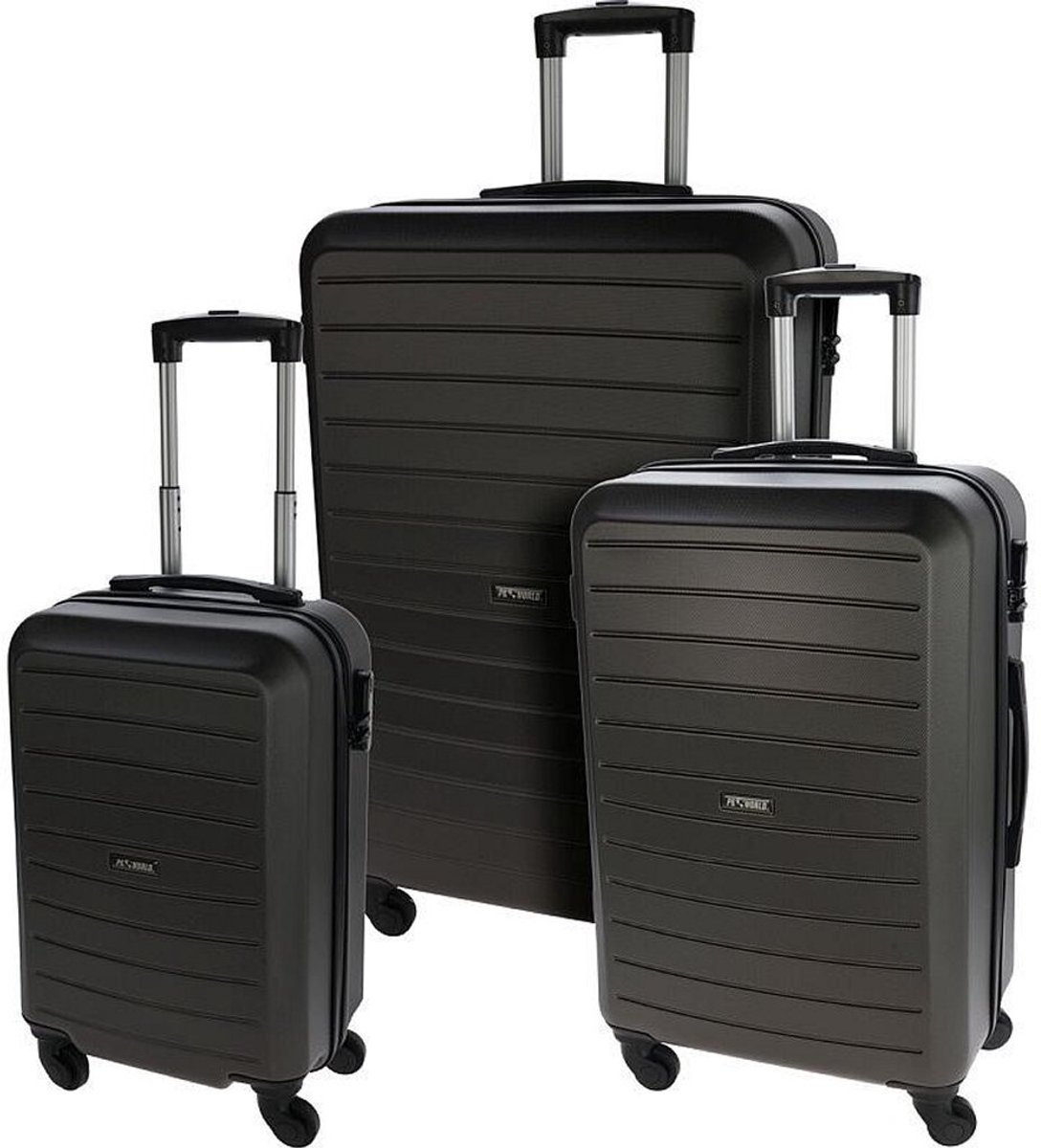 Proworld Kofferset 50-60-70 cm Antraciet