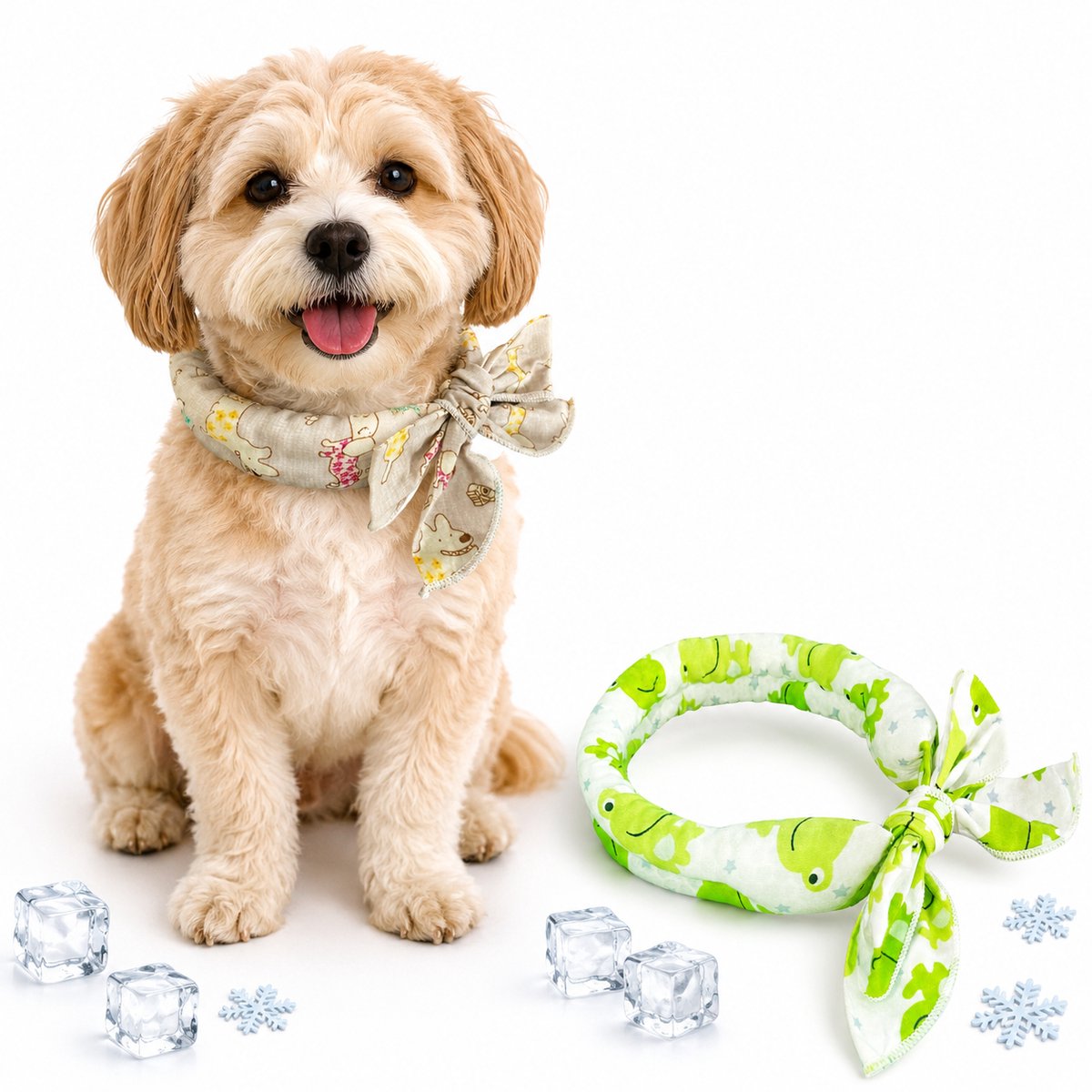 Koelhalsband Hond Set van 2 - Verkoelende Halsband voor Honden en Katten - Handige Koelsjaal voor Honden tegen Hitte - Ademende Hondenkoeling voor de Zomer-Grijs en cyaan
