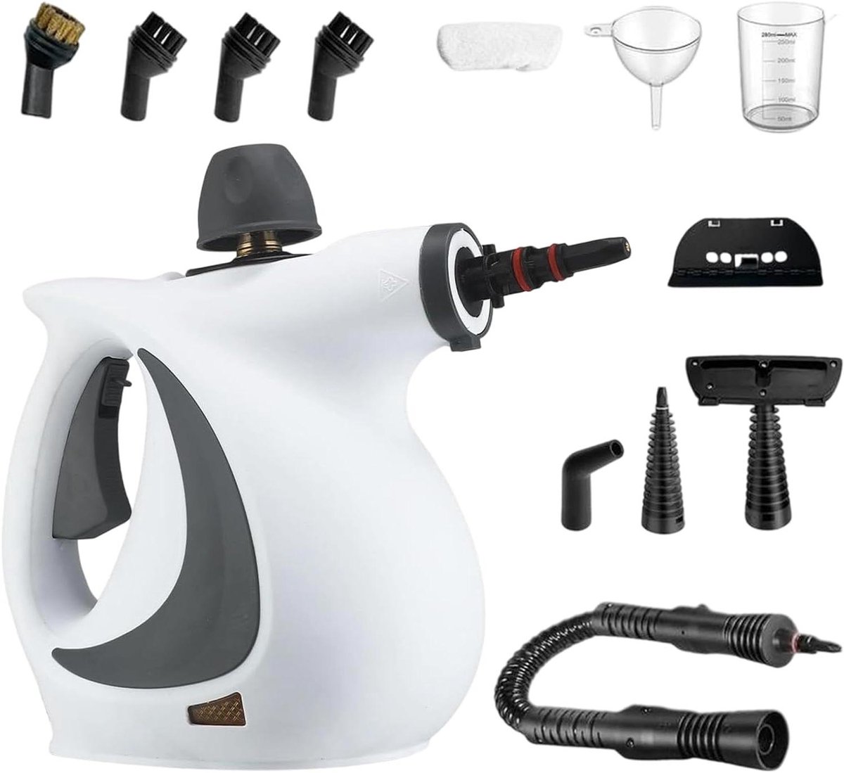 Professionele Stoomreiniger - Stoomreiniger Mop - Hygiënisch Reinigen - 12 Accessoires - 250 ml Tank - Wit