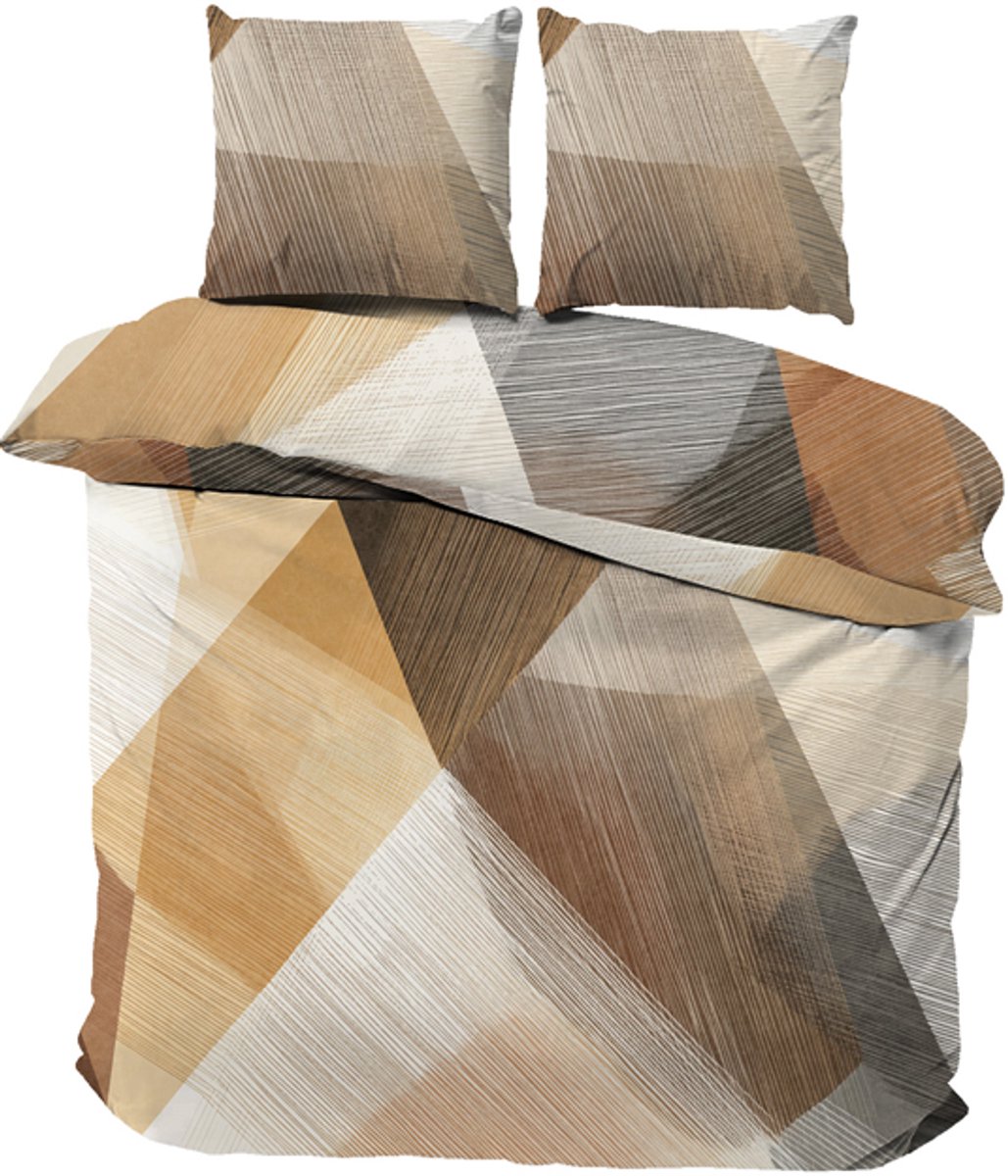 iSleep Dekbedovertrek Wieke - Eenpersoons - 140x200/220 cm - Naturel
