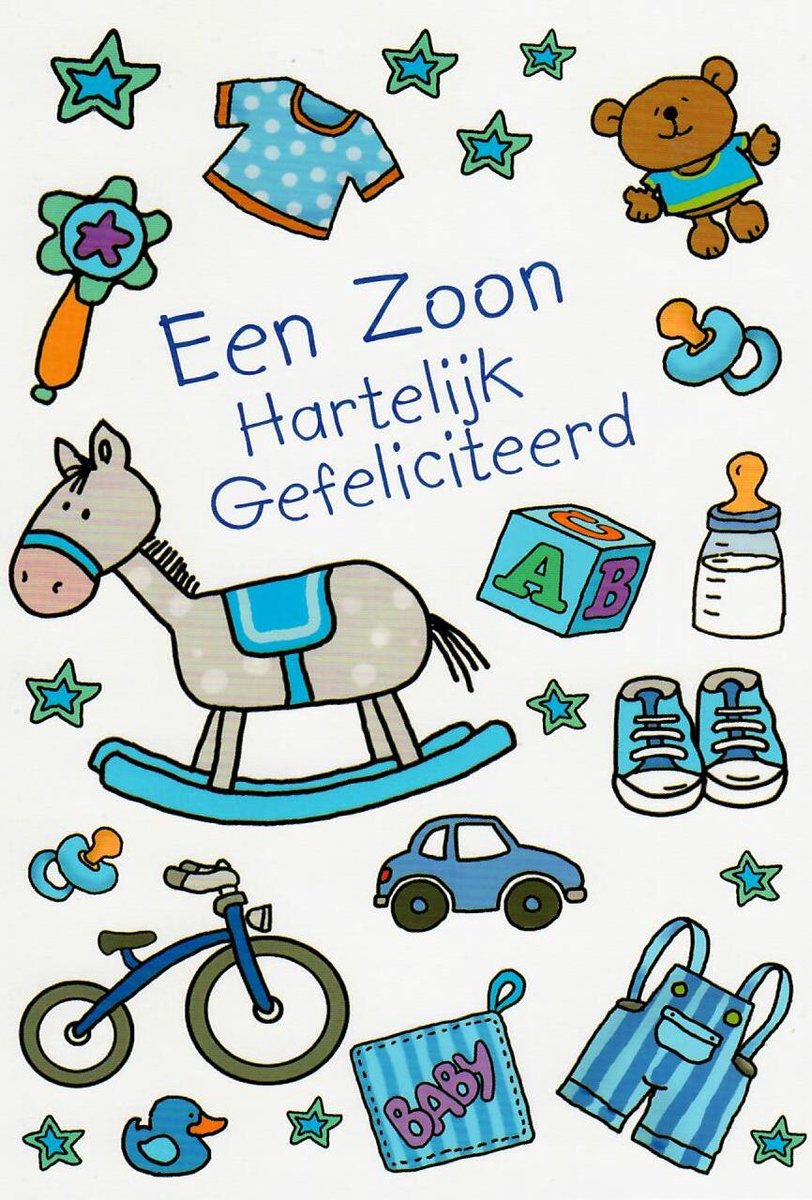 Geboortekaart | Wenskaart | 10 stuks | Een zoon, hartelijk gefeliciteerd