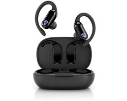 Sonume Sport Pro - Draadloze Oordopjes - 36 uur Batterij - Bluetooth In Ear Sport Oortjes met Oorhaak - Hardlopen, Fitness & Fietsen - IPX7 Waterdicht - Zwart