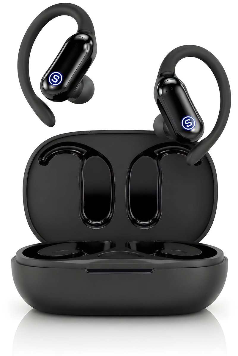 Bol.com Sonume Sport Pro - Draadloze Oordopjes - 36 uur Batterij - Bluetooth In Ear Sport Oortjes met Oorhaak - Hardlopen, Fitne... aanbieding