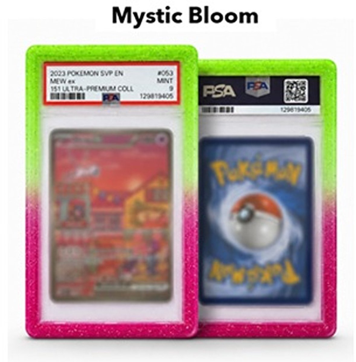 Deckmasters - Slab Guard PSA – Slab Bumper - Beschermhoes voor PSA Slabs - TPU Protector – Mystic Bloom (Roze/Groen Glitter)