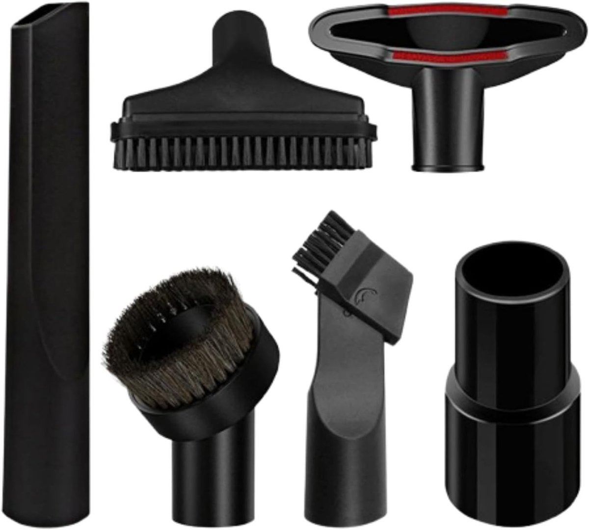 Set van 6 universele accessoires voor stofzuigers, borstels voor verschillende diameters, compatibel met 32mm en 35mm stofzuigers