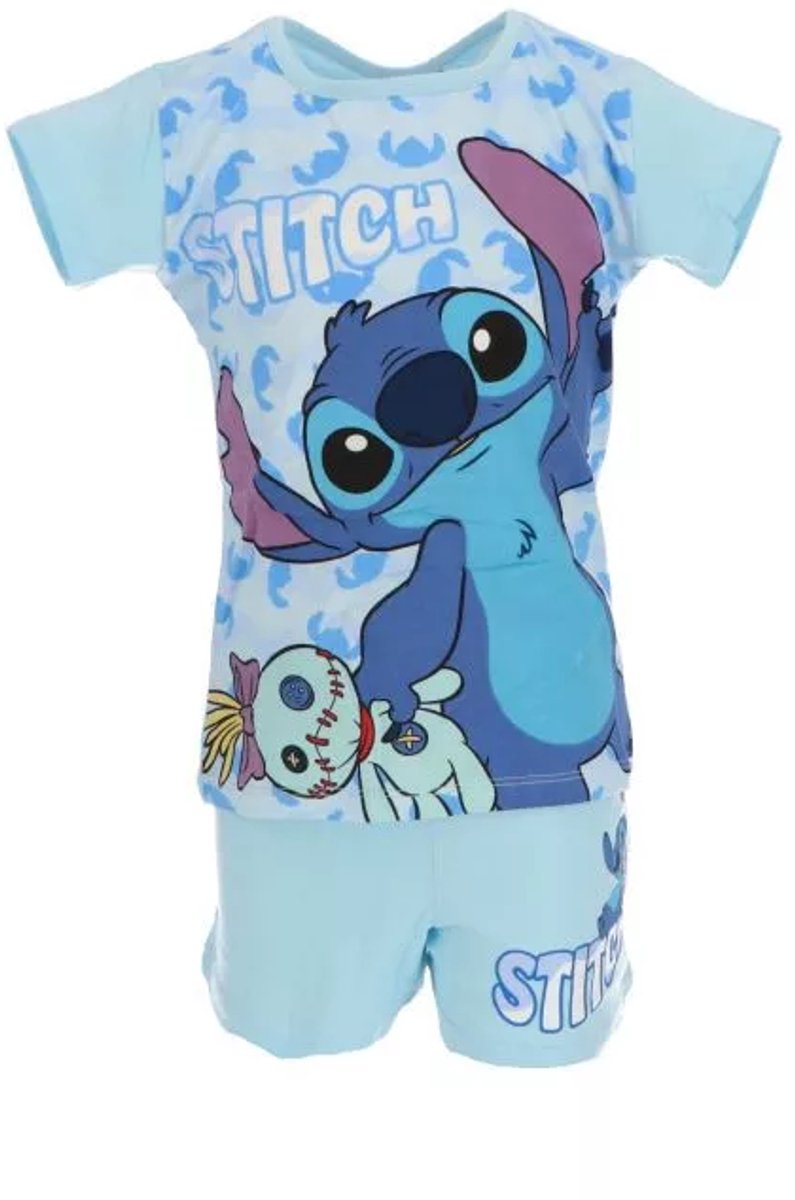 Disney LIlo & Stitch Shortama Blauw maat 116