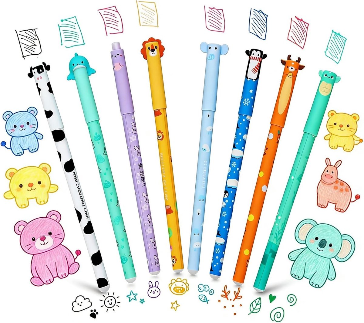 Erasable gelpennen 0.5mm - 8 kleuren - met speciale inkt - ideaal voor school en kantoor - SnelShoppen