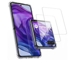 Hoesje geschikt voor Motorola Razr 70 Plus / 50 Ultra – CrystalClear Back Cover – Schokbestendig – 2 Stuks Screenprotector Glas