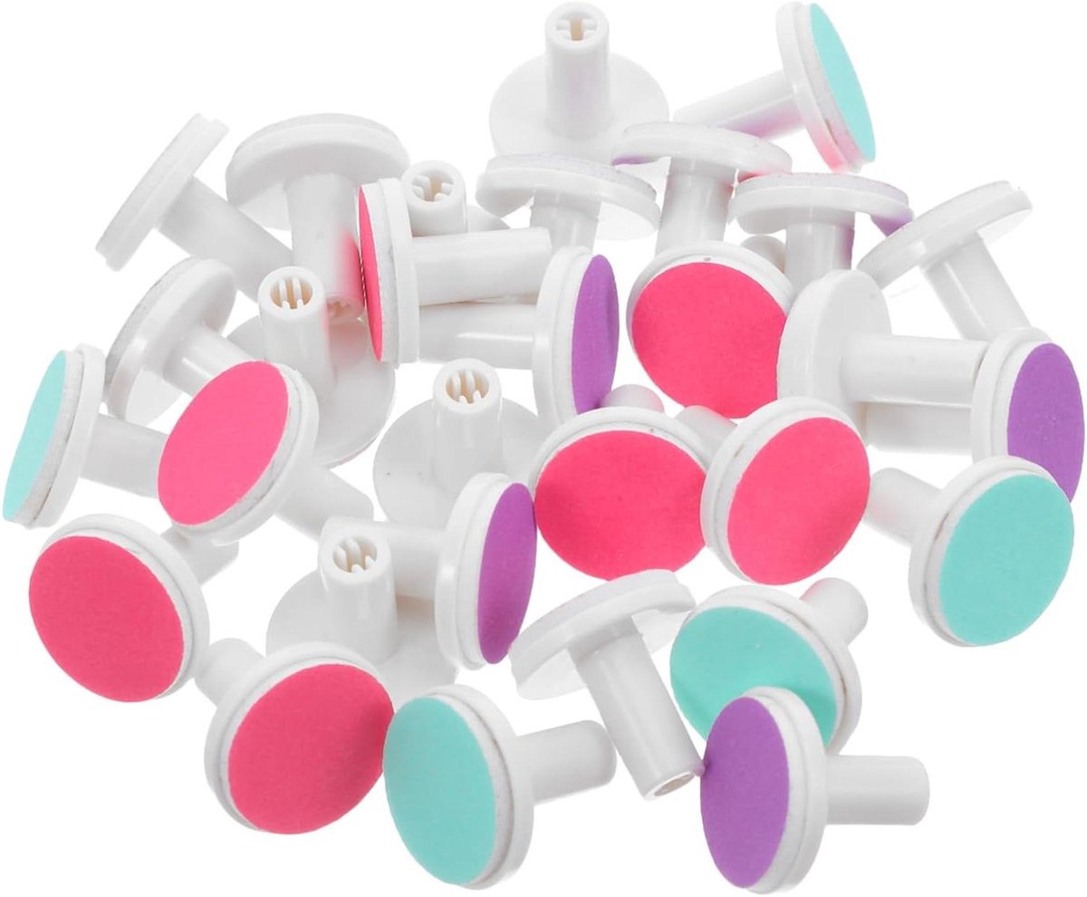 Vervangende Nagelfrees Opzetstukken - Nagelvijl Pads - Baby Nagels Verzorgen - Babyvriendelijk Materiaal - 30 Stuks - Multicolour