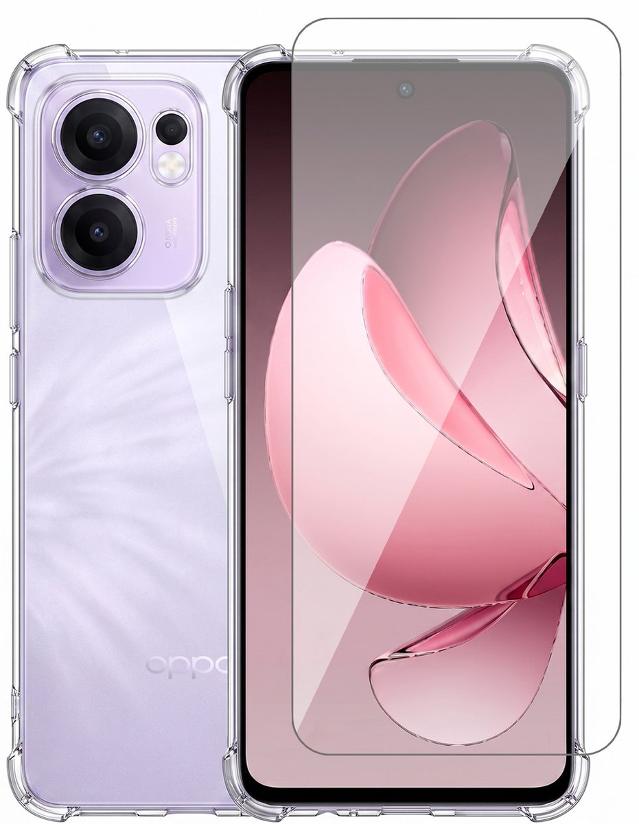 Hoesje geschikt voor Oppo Reno 13F / 13 FS – CrystalClear Back Cover – Schokbestendig – Met Screenprotector Glas
