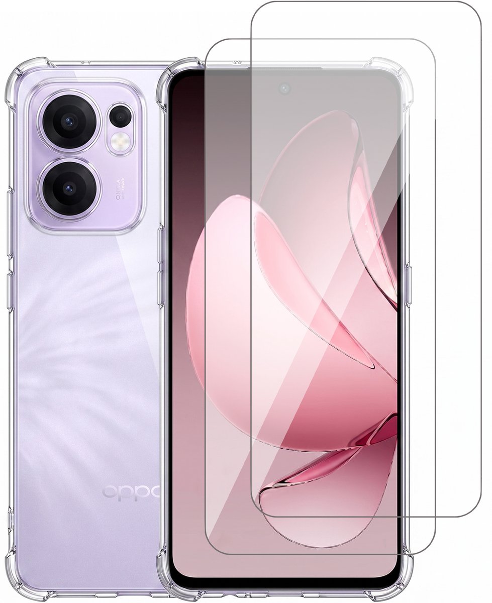 Hoesje geschikt voor Oppo Reno 13F / 13 FS – CrystalClear Back Cover – Schokbestendig – 2 Stuks Screenprotector Glas