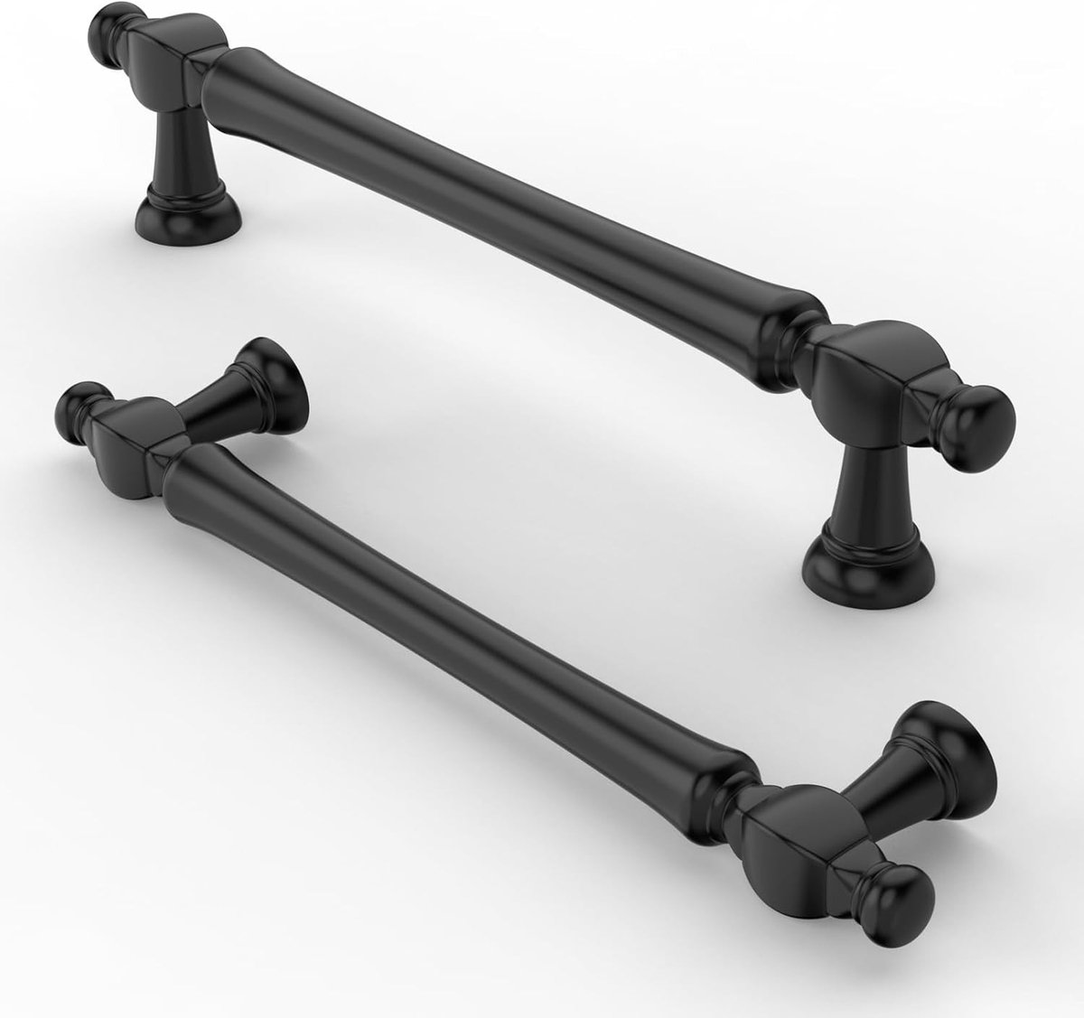 Set van 10 Mat Zwarte Kastgrepen voor Meubels - 128mm Boorgatafstand - Ideaal voor Keukens, Lades en Kasten