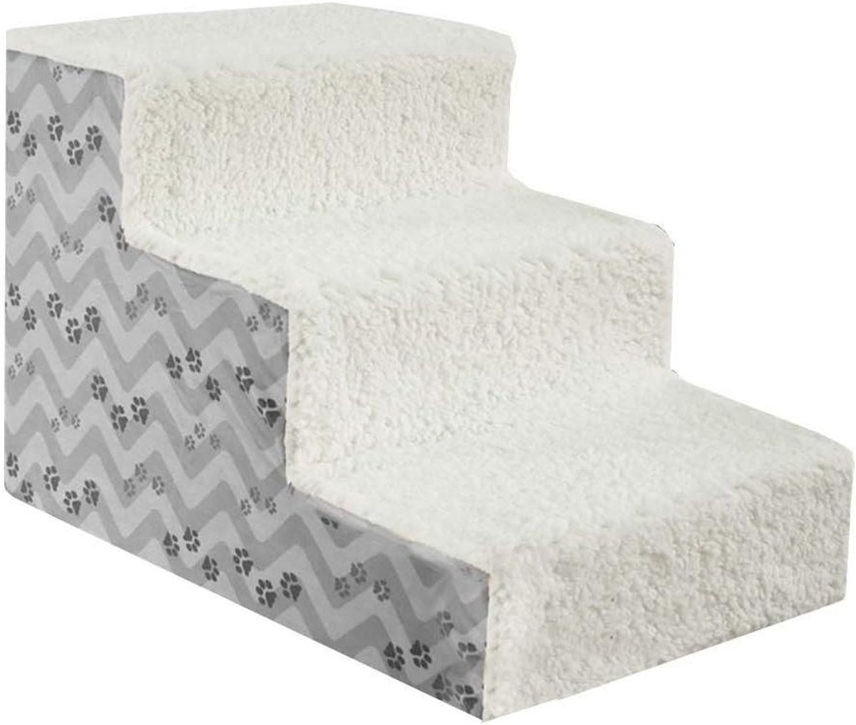 Huisdier Trappetje - Hondenladder Kattenhelling - Huisdieren Hulp - Antislip Onderkant - 3 Treden - Beige