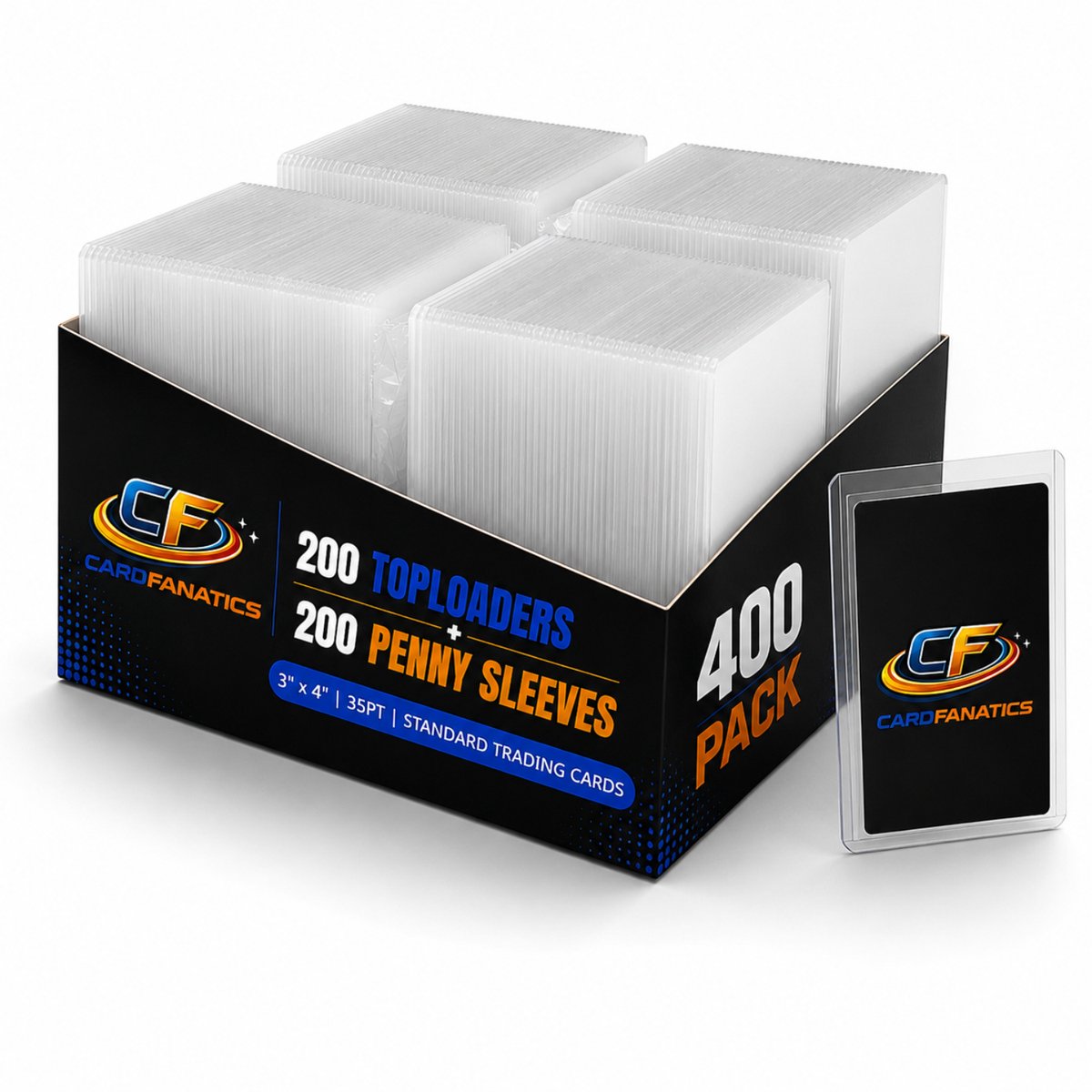 Toploader En Penny Sleeves Set van 400 - 200 Toploaders - 200 Card Sleeves - Premium Kaartbescherming – Geschikt voor Binder