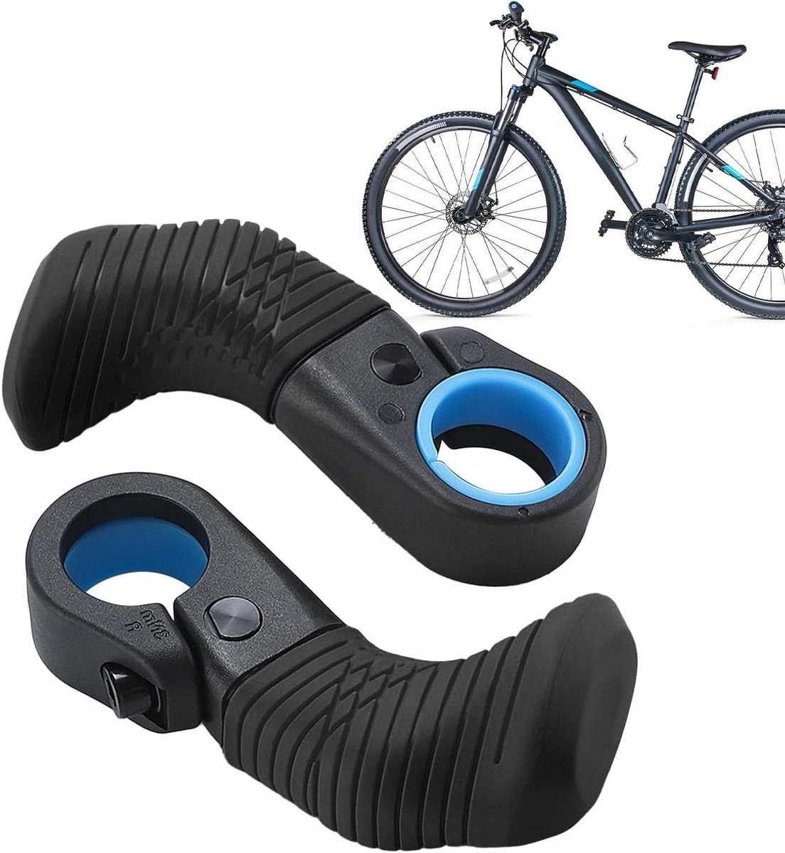 Fiets Handvatten - Fietsgrepen Stuur - Comfortabel Fietsen - Schokabsorberend Ergonomisch - 22mm Stuur - Zwart