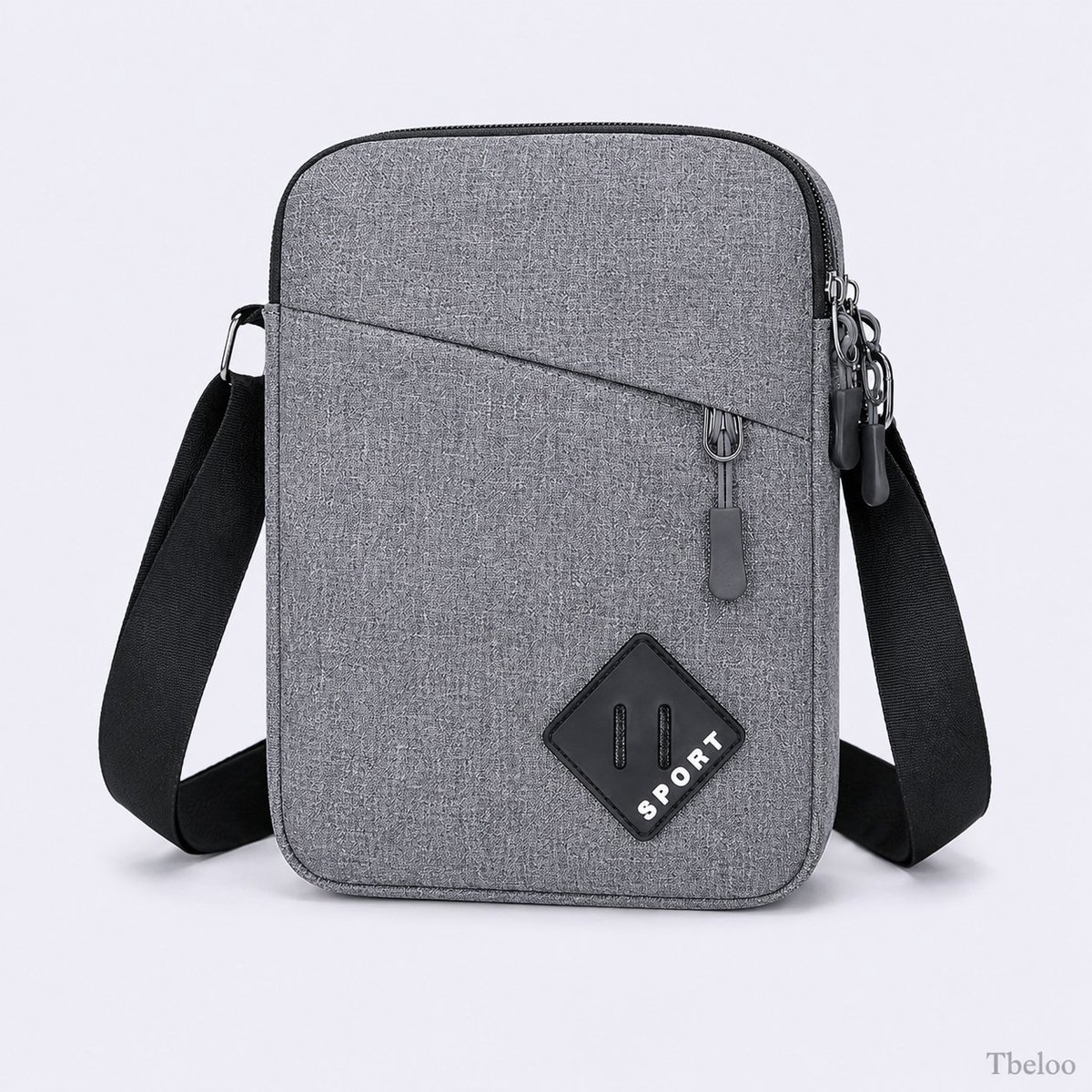 Tbeloo Heren Schoudertas Waterdicht Nylon - Crossbody Tas voor Dagelijks Gebruik, Reizen en Sport - Grijs