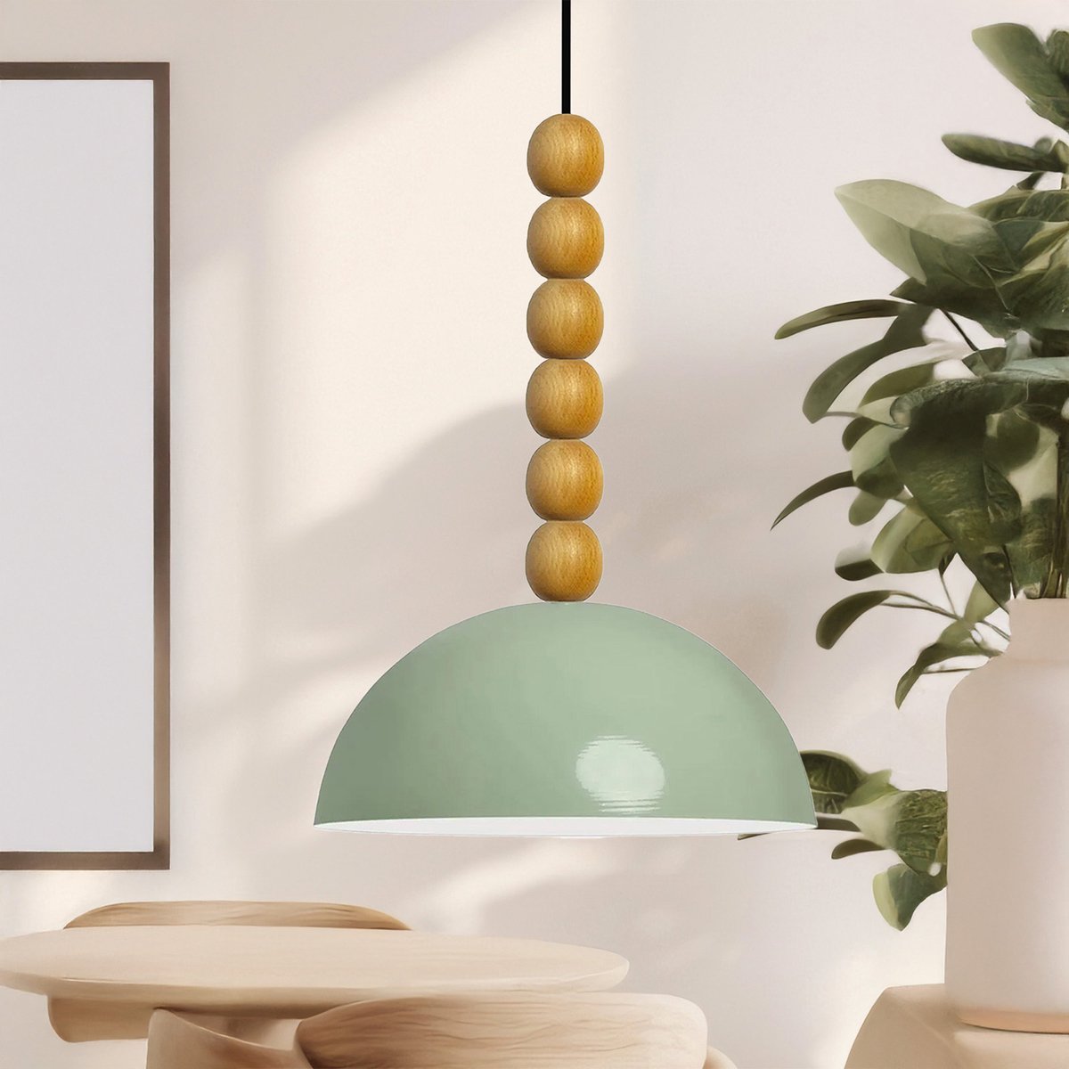 Bamyum Lipeo hanglamp, industriële Modern stijl, Ø26 cm, mintgroen metalen lamp