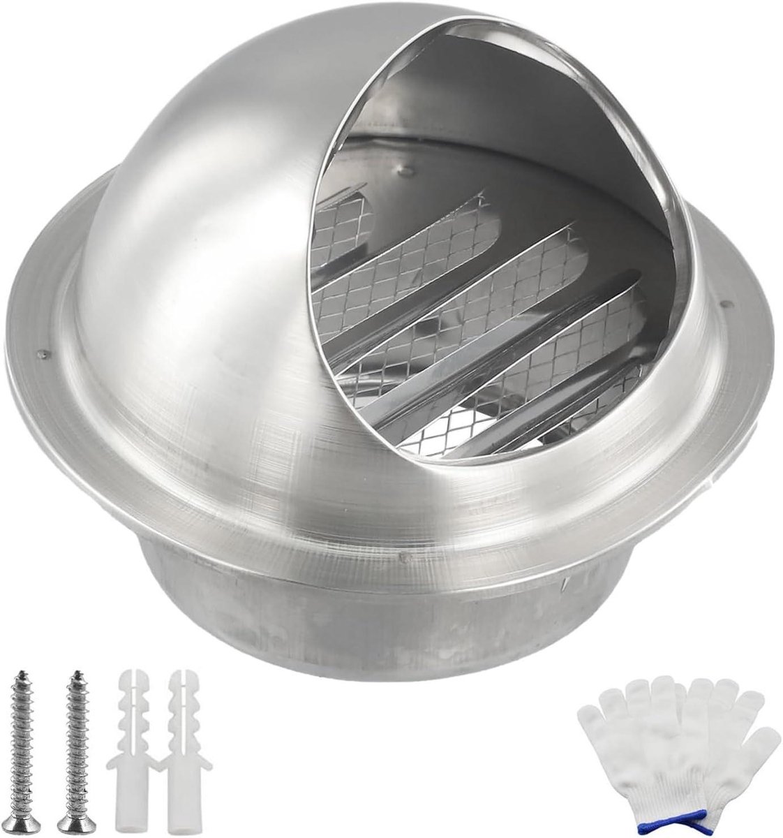 Wandrooster met Klamboe - Ventilatierooster Uitlaat - Ventilatie Verbeteren - Geïntegreerd Klamboe - 400 mm - Zilver