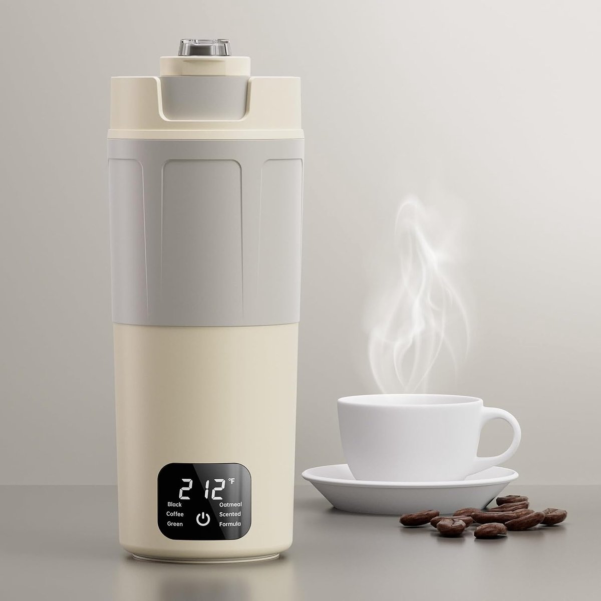 Draagbare elektrische reiswaterkoker 550ml - 304 roestvrij staal - LCD-scherm met 6 temperatuurstanden - automatische uitschakeling en droogkookbeveiliging - voor thee en koffie op reis